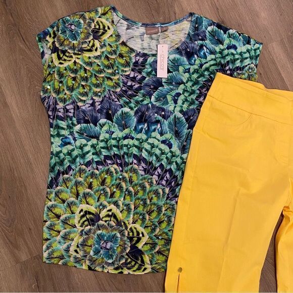 HEARTS OF PALM TROPIC OF INTEREST CAPRIS DAFODIL YELLOW 12 NWT - Picture 4 of 14